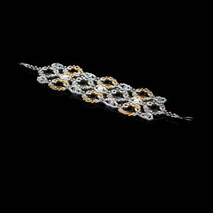 Lady Grey Beads Bracelet Modern Metallic Lace: Statement Bracelet
