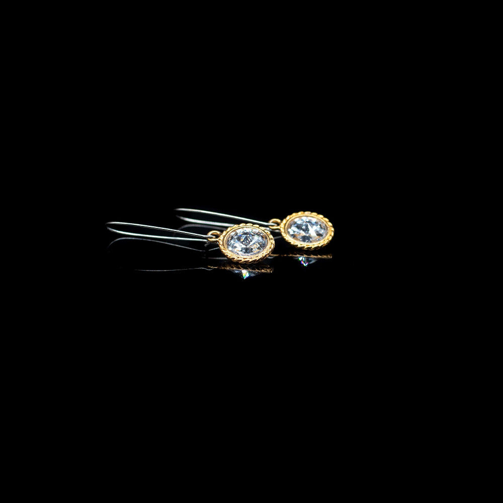 Lady Grey Beads Earrings Clear Sparkler: Swarovski Statement Earrings