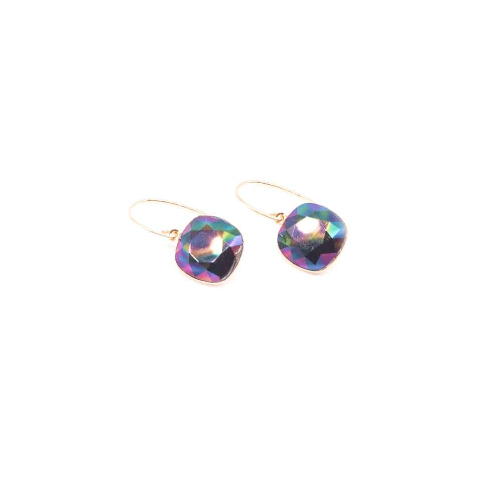 Dazzling Blue, Green, Purple: Swarovski Crystal Earrings by