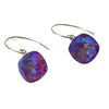 Lady Grey Beads Earrings Dazzling Burgundy Blue: Swarovski Crystal Earrings