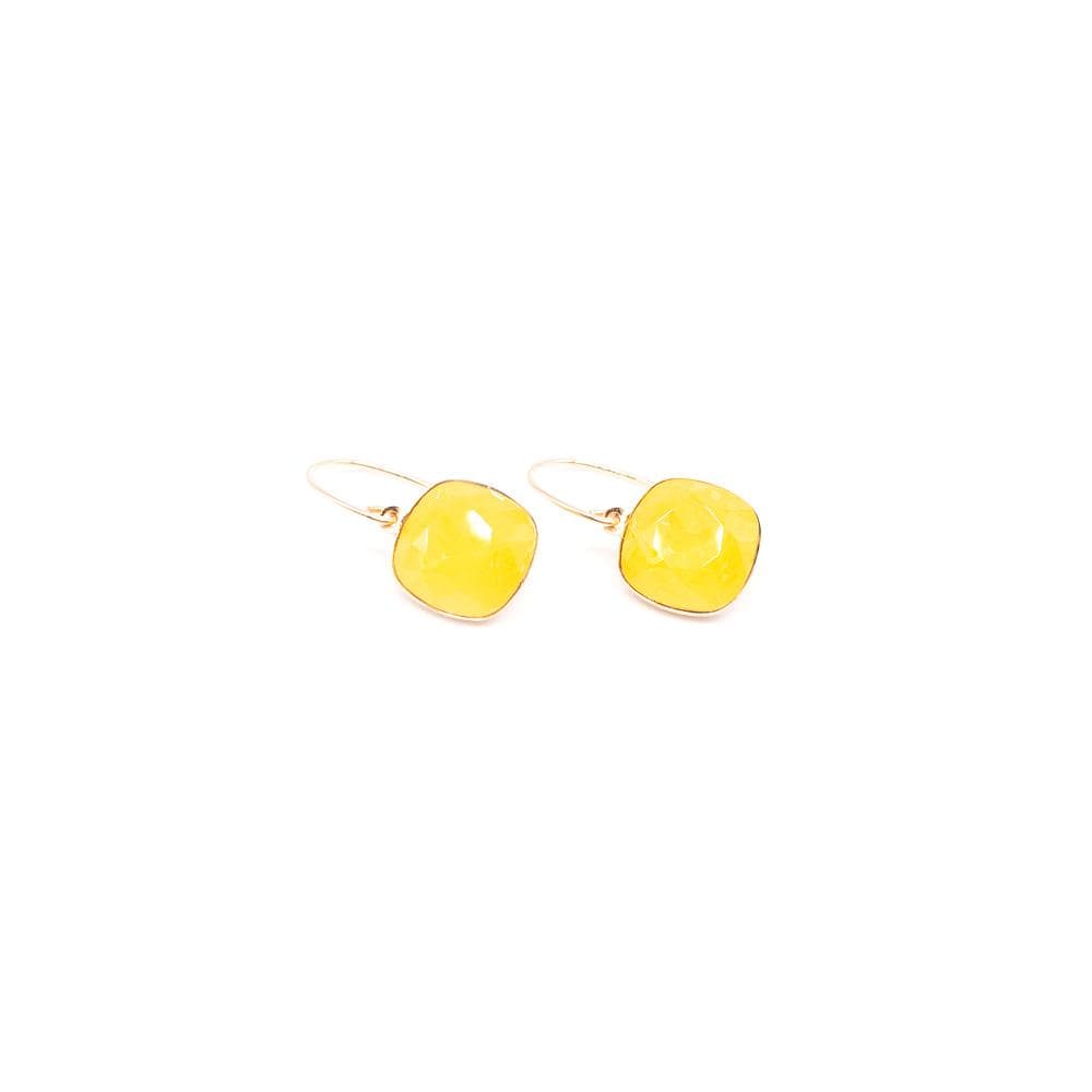 Lady Grey Beads Earrings Dazzling Canary Yellow: Swarovski Crystal Earrings