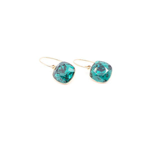 Lady Grey Beads Earrings Dazzling Caribbean Blue: Swarovski Crystal Earrings