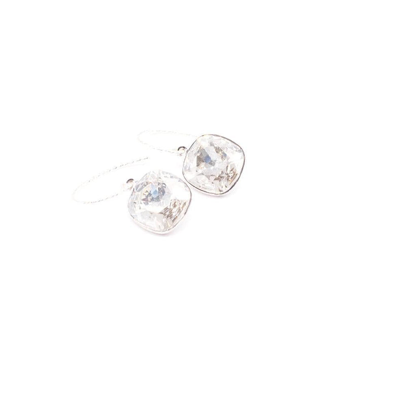 Lady Grey Beads Earrings Dazzling Clarity: Swarovski Crystal Earrings