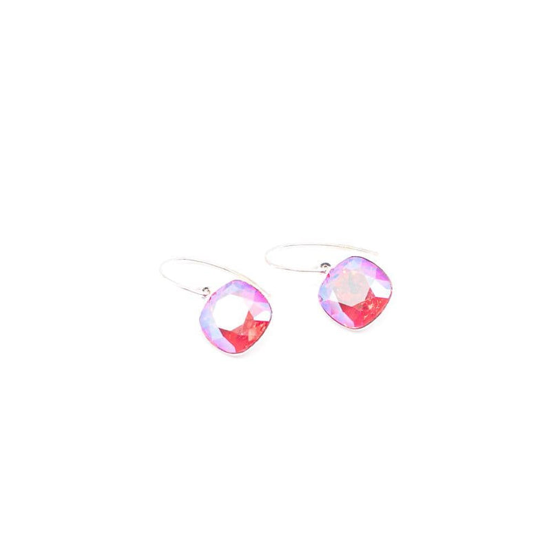 Lady Grey Beads Earrings Dazzling Coral Pink: Swarovski Crystal Earrings
