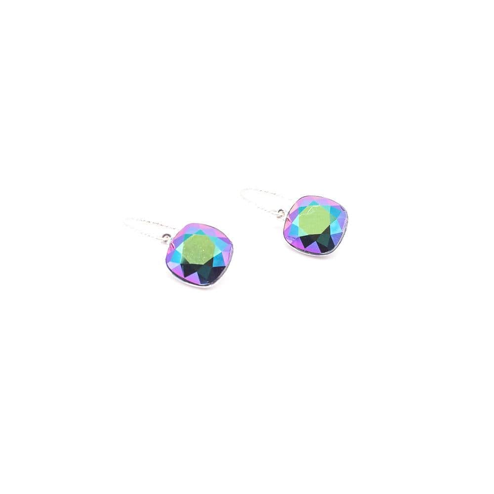 Lady Grey Beads Earrings Dazzling Dark Rainbow: Swarovski Crystal Earrings