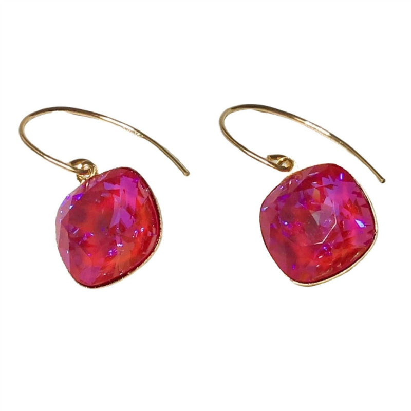 Lady Grey Beads Earrings Dazzling Hot Pink: Swarovski Crystal Earrings