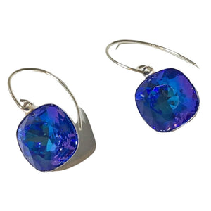 Lady Grey Beads Earrings Dazzling Majestic Blue: Swarovski Crystal Earrings