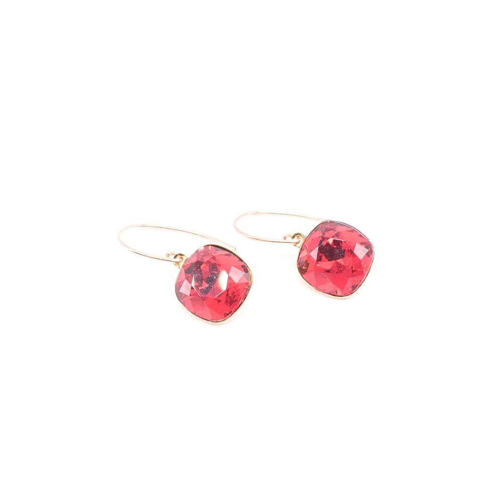 Lady Grey Beads Earrings Dazzling Radiant Red: Swarovski Crystal Earrings