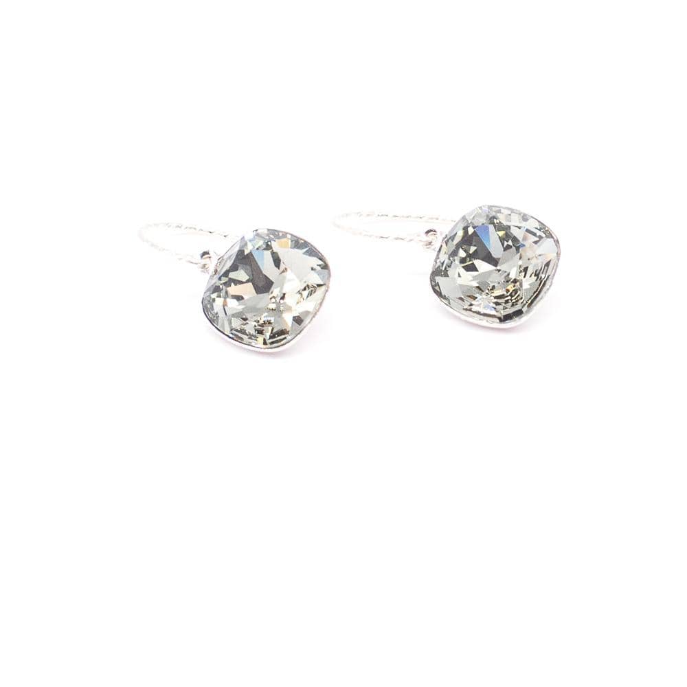 Lady Grey Beads Earrings Dazzling Silver Shade: Swarovski Crystal Earrings