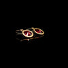 Lady Grey Beads Earrings Gold-framed Red Sparkler: Swarovski Crystal Earrings