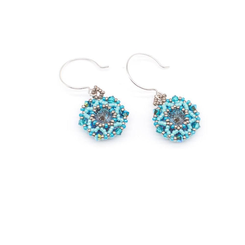 Lady Grey Beads Earrings Queen of the Bay, Blue Tortuga: Statement Earrings