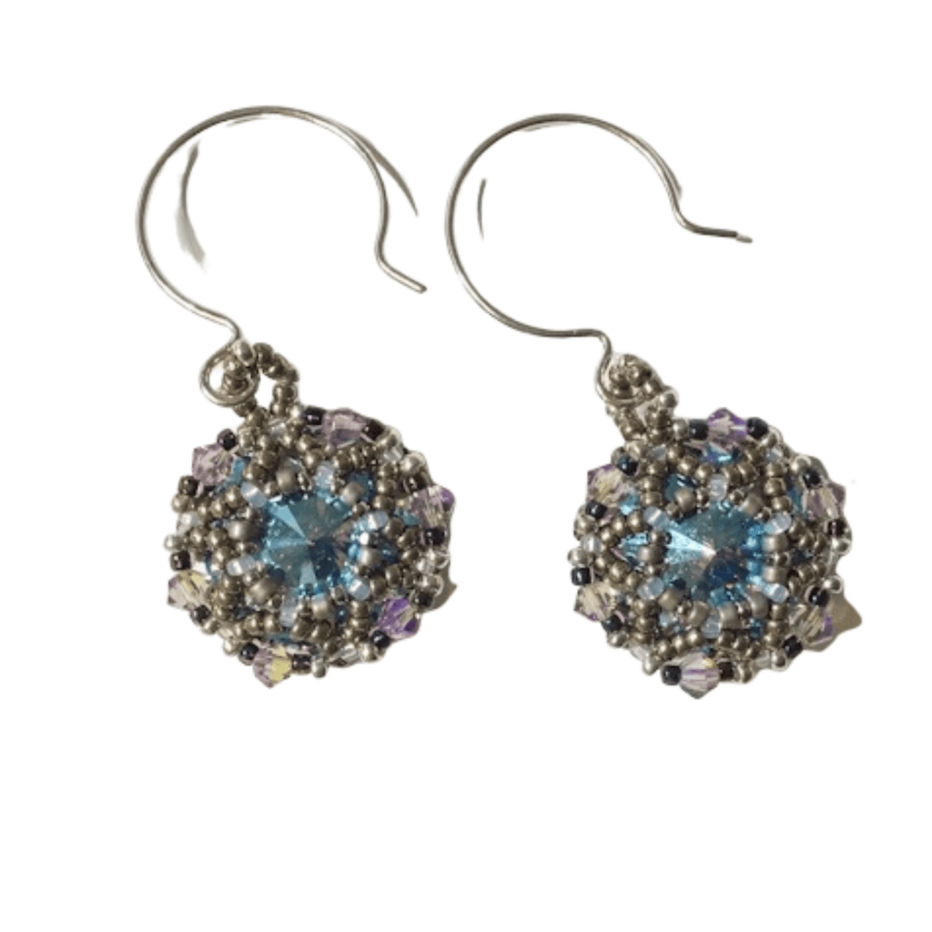 Lady Grey Beads Earrings Queen of the Bay, She Shimmers: Beadwoven Statement Earrings
