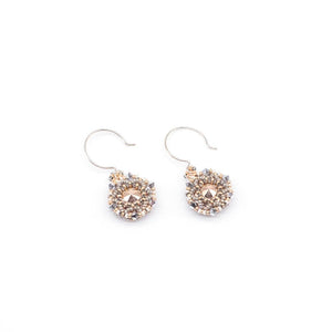 Lady Grey Beads Earrings Queen of the Bay, Silver Rose: Statement Earrings