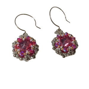 Lady Grey Beads Earrings Reign, Cherry Blossom: Beadwoven Statement Earrings
