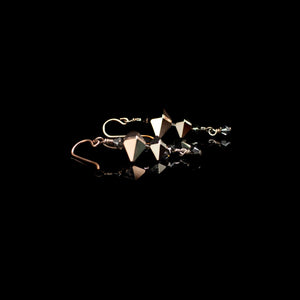 Lady Grey Beads Earrings Rose Gold Daggers & Spikes: Swarovski Crystal Earrings
