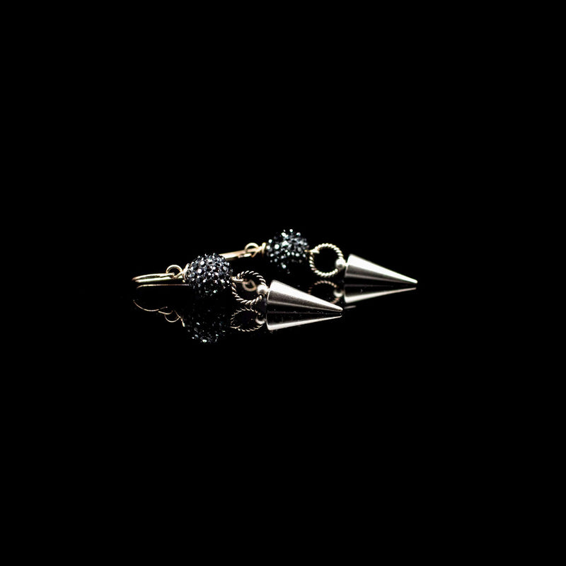 Lady Grey Beads Earrings Sparkling Daggers: Swarovski Statement Earrings