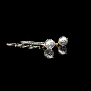 Lady Grey Beads Earrings Swaying Glass Globes: Venetian Glass Statement Earrings