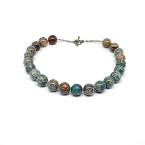 Lady Grey Beads Necklace Aqua Terra: Natural Stones Statement Necklace