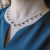 Lady Grey Beads Necklace Black Ethiopian Opals on Gold-fill Chain: Natural Stones Necklace