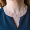 Lady Grey Beads Necklace Ethiopian Opals on Sterling Silver Chain: Natural Stones Necklace