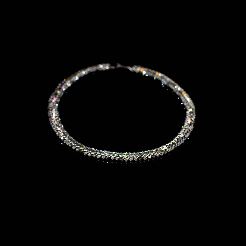 Lady Grey Beads Necklace Serpentine: Swarovski Crystal Statement Necklace