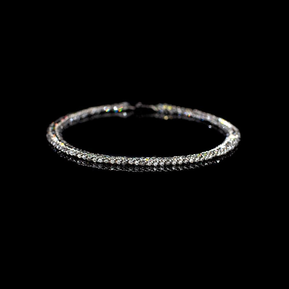 Lady Grey Beads Necklace Serpentine: Swarovski Crystal Statement Necklace