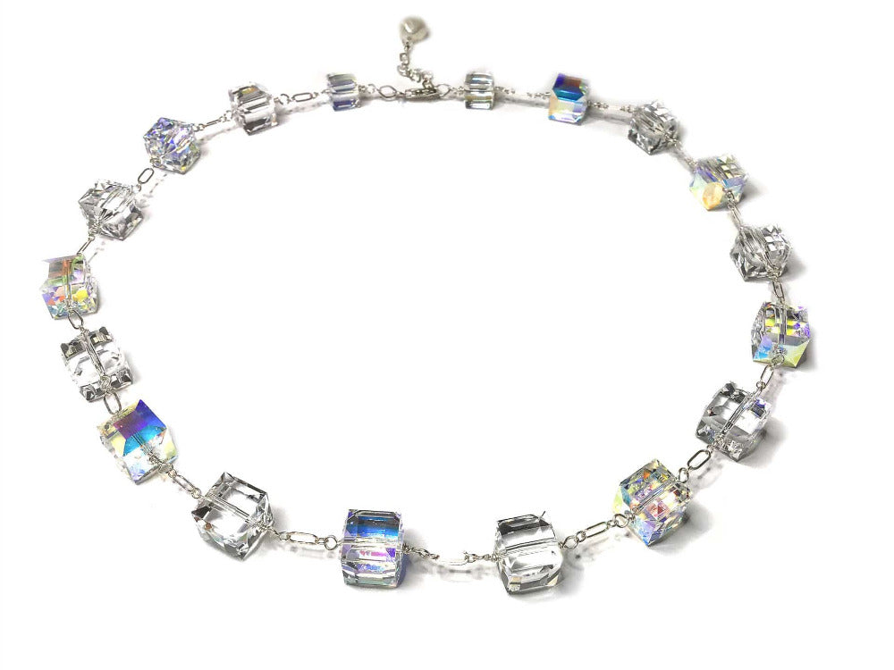 Lady Grey Beads Necklace She Sparkles & Shines: Swarovski Crystal Statement Necklace