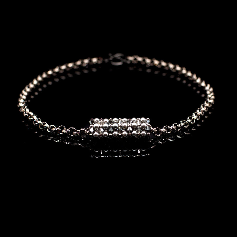 Lady Grey Beads Necklace Sparkle Away II: Swarovski Crystal Necklace