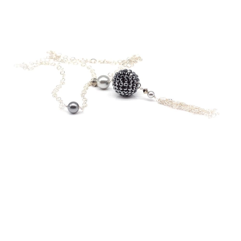 CRYSTAL BEAD BRACELET W/STAR & GOLD BEADS SPARKLED GREY CRYSTAL BEAD BRACELET W/STAR & GOLD BEADS SPARKLED GREY