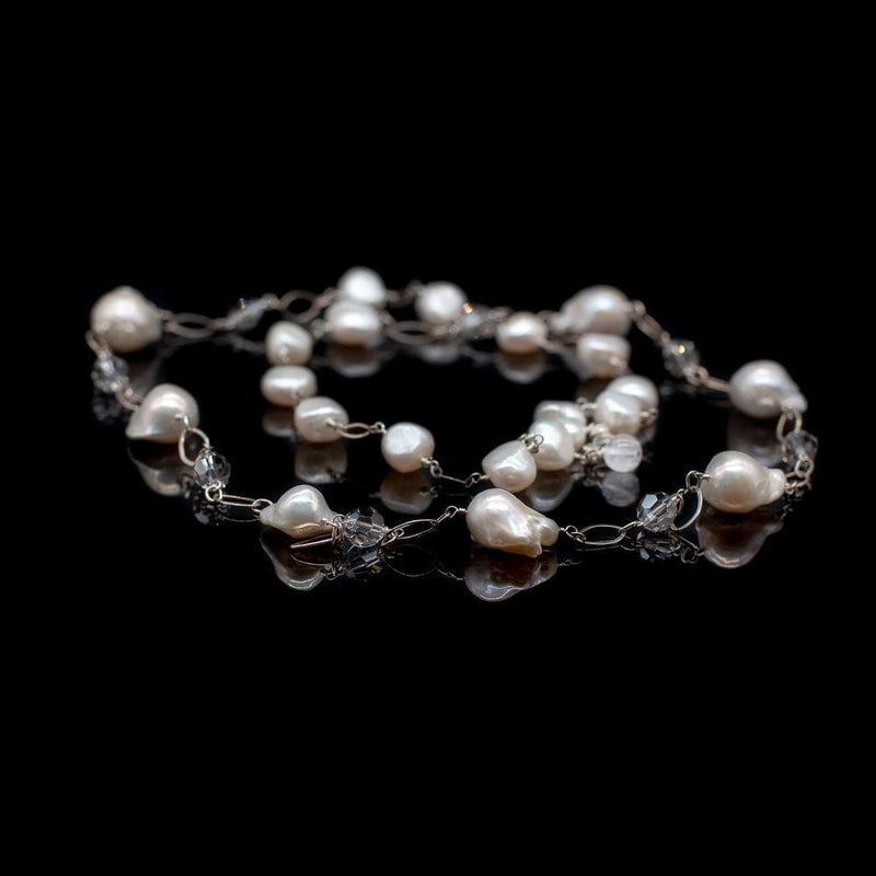 Lady Grey Beads Necklace The Grand Lady: White Baroque Pearl Statement Necklace
